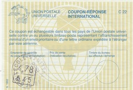 COUPON-REPONSE INTERNATIONAL. C22. UPU . ST CYR-L'ECOLE YVELINES. 4 78 / 545. 28 11 95    / 2 - Coupons-réponse