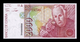 España Spain 2000 Pesetas 1992 (1996) Pick 164 Capicua Radar 8888888 SC UNC - [ 4] 1975-… : Juan Carlos I