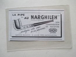 MONTLUCON  (03) Fabrique De PIPES  Ets LAVILLE  - Modèle SHOK NARGHILEH -  Coupure De Presse De 1936 - Pijpen In Bruyèrehout