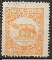 Italie Fiume 1919 N° 64 Louve Allaitant Romulus Et Remus Cote 22€  (F12) Une Dent Absente En Bas à Gauche - Fiume