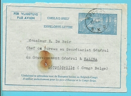 Omslag-brief (Aerogram) Stempel BRUGGE Naar Congo-Belge (VK) - Aerograms