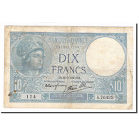 France, 10 Francs, Minerve, 1940, 1940-09-26, B+, Fayette:7.15, KM:84 - 10 F 1916-1942 ''Minerve''