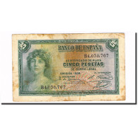 Billet, Espagne, 5 Pesetas, 1935, KM:85a, TB+ - 5 Pesetas