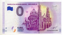 2018-1 BILLET TOURISTIQUE BELGIQUE 0 EURO SOUVENIR N°ZEAS000489 BASILICA KOEKELBERG BRUSSELS - Essais Privés / Non-officiels