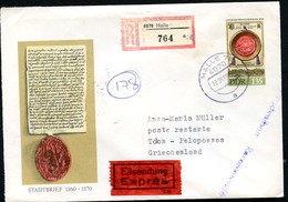 DDR U11 Umschlag EINSCHREIBEN EILSENDUNG Nach Griechenland 1990  Kat. 25,00 € - Briefomslagen - Gebruikt