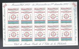 Feuillet 10 Vignettes MonacoPhil 2002 - Covers & Documents