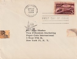 United States America. Cover. First Day Of Issue.  Universal International Exhibition 1958. Brussels. Average Condition. - 1958 – Brüssel (Belgien)