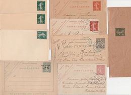 FRANCE  DIVERS ENTIERS POSTAUX  A ETUDIER - Collections & Lots: Stationery & PAP