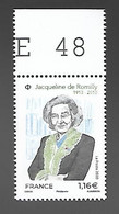 France 2020 - Yv N° 5380 ** - Jacqueline De Romilly - Nuovi