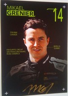 Mikael Grenier ( Canadian Race Car Driver) - Authographs