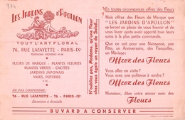 Ancien Buvard Collection Jardins D'Apollon Art Floral 76 Rue Lafayette Paris IX Eme - J