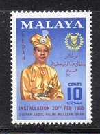 XP5018 - KEDAH MALAYSIA 1959 , Yvert N. 100  **  MNH    (2380A) - Kedah