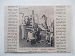 France  -    IMPRIMERIE   - Machine à Imprimer à Encre Grassse   -  Coupure De Presse De 1928 - Otros Aparatos