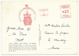 EMA "Souvenir Du Sommet De La Tour Eiffel" PARIS VII - 23 Mars 1964 - Tarif  20F Machine K-0969 - Affrancature Meccaniche Rosse (EMA)
