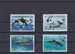 Sao Tomè Série Complète O WWF Cétacés - Used Stamps