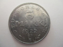 Germany : 3 Mark 1922 E - 3 Marcos & 3 Reichsmark