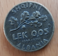 ALBANIA 0,05 Lek 1940 - Albanie