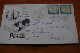 3-1445 Canada 1964 FDC Ottawa To France Peace Paix Sur Terre Pacem In Terres - Other & Unclassified