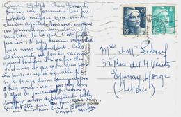 Carte Postale Gandon 4F Bleu Taille Douce 8F Bleu Clair Yv 725 810 Ob 1952 - Briefe U. Dokumente