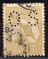 AUSTRALIA 1915-28. The 3d Kangaroo, Die I, Watermark Narrow A + Crown, Perf. OS - Dienstzegels