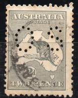 AUSTRALIA 1915-28. The 2d Kangaroo, Watermark Narrow A + Crown, Perf. OS - Service