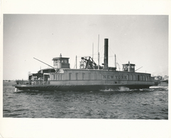 Grande Argentique Bateau à Vapeur Steamboat Steamship Voiture New-york Sea - Boten