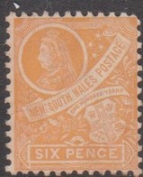 Australia-New South Wales ASC 52b 1888  6d Yellow, Mint Never Hinged - Neufs