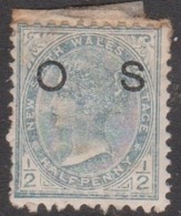 Australia-New South Wales ASC 74 1890 Half Penny Grey Overprinted OS, Mint Hinged - Mint Stamps