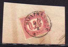 ITALIA REGNO ITALY KINGDOM 1875 SERVIZIO SERVICE CIFRA NUMERAL CENT. 20c 0,20 USATO USED OBLITERE' - Dienstzegels