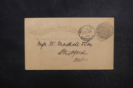 CANADA - Entier Postal Type Victoria De Montréal Pour Stratford En 1888 - L 53437 - 1860-1899 Règne De Victoria