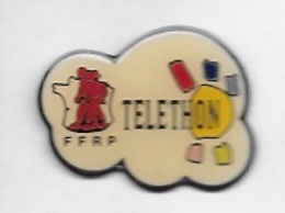 Pin's  Sport  Athlétisme, Médical, F F R P  TELETHON, Fédération  Française  Randonnée  Populaire - Geneeskunde