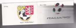 Czechoslovakia Czech Booklet Mint MNH **: Football Fussball Soccer Calcio; FIFA World Cup Italia 90;  Lion Löwe; - 1990 – Italie