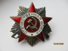 RUSSIA USSR  , ORDER OF THE GREAT PATRIOTIC WAR , SILVER Enamels , NUMBERED ,o - Russland