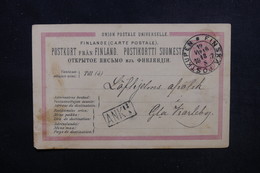 FINLANDE - Oblitération " Postkupen - Finska " Sur Entier Postal En 1887 - L 53480 - Enteros Postales