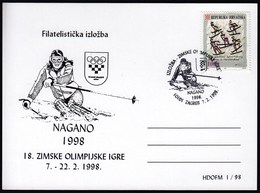 Croatia Zagreb 1998 / Olympic Games Nagano / Philatelic Exhibition / Alpine Skiing - Hiver 1998: Nagano