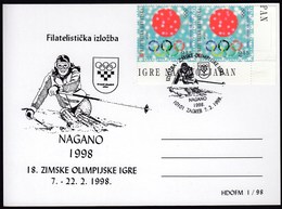 Croatia Zagreb 1998 / Olympic Games Nagano / Philatelic Exhibition / Alpine Skiing - Hiver 1998: Nagano