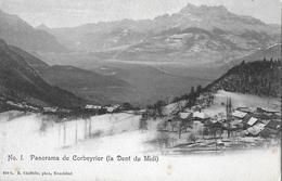 CORBEYRIER → Panorama Karte Avec Dent Du Midi, Ca.1900 - Corbeyrier