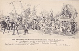 Brussel, Bruxelles, 75e Anniversaire De L'Indépendance Belge, Grand Cortège Historique Et Allégorique (pk68023) - Feesten En Evenementen