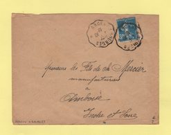 Convoyeur Argent A Bourges - 10-12-1925 - Type Semeuse - Bahnpost