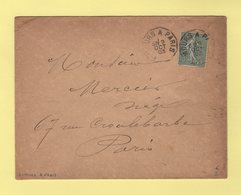 Convoyeur Limours A Paris - 9 Oct 1903 - Type Semeuse - Railway Post