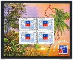 MAYOTTE 1999 Bloc N° 1 **  Neuf MNH Superbe Philexfrance 99 Armoiries Coat Of Arms - Blocks & Kleinbögen