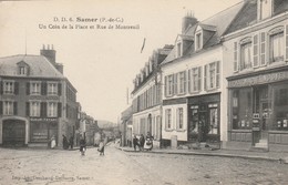 Rare Cpa Samer Un Coin De La Place Et Rue Montreuil Pharmacie Et Boulangerie - Samer