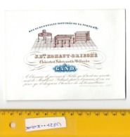 1 Porseleinkaart  Fabricant Billiart Billard 1840 EBBENIST KOHAUT DRIEGHE à GENT - Litho F. & E. GHYSELYNCK - Porzellan