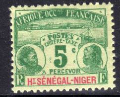 Haut-Sénégal Taxe N°  1 X  5c. Vert Sur Verdâtre Trace De Charnière Sinon TB - Unused Stamps