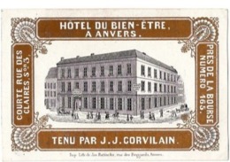 2 Porseleinkaarten Bien-ETRE HOTEL Korte Klarenstraat, Litho Jos Ratinckx Antwepren : één Zilver En één Met Goud Bedrukt - Porcelana