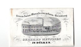 1 Porseleinkaart 1850 Dülken Manufaktur GARN Zwirn GERHARD MEVJSSEN  Litho SCHOT Schött In REIDT Viersel - Porzellan