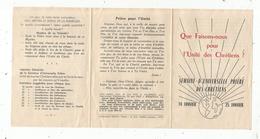 Que Faisons Nous Pour L'UNITE DES CHRETIENS ? 1959 , Semaine D'universelle Prière Des Chrétiens, 6 Pages, 2 Scans - Unclassified