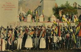 Fiesta De Indigenas En Copacabana  Hand Colord Indios Band Flute De Pan Edicion Gonzalez Y Medina - Bolivie