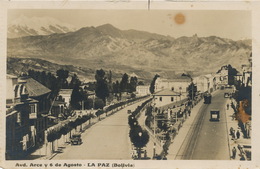 Real Photo  La Paz Avenida  Arce Y 6 De Agosto Tram Tranvia  Edicion Arno - Bolivie