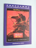 MULAN > Pathé STRASBOURG ( Programme ) 1998 ( Voir Photo > 2 Scan ) ! - Publicidad